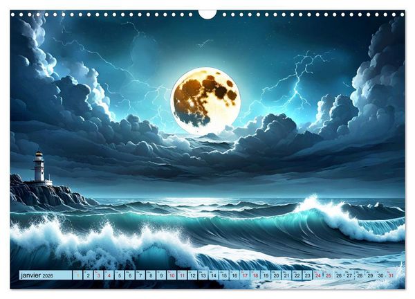 Produktbild: Vagues en col&egrave;re (Calendrier mural 2026 DIN A3 vertical), CALVENDO calendrier mensuel