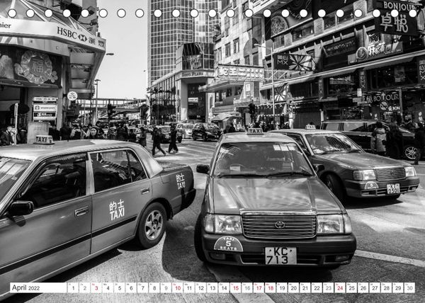 Produktbild: Hongkong - Die Metropole am s&uuml;dchinesischen Meer in Schwarzwei&szlig; (Tischkalender 2022 DIN A5 quer)