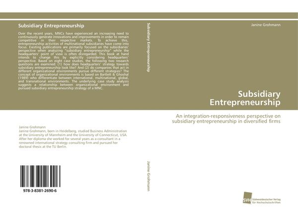 Produktbild: Subsidiary Entrepreneurship