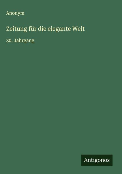 Produktbild: Zeitung f&uuml;r die elegante Welt