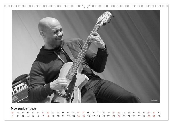 Produktbild: Internationale Meister des Jazz in Schwarzwei&szlig; (Wandkalender 2026 DIN A3 quer), CALVENDO Monatskalender