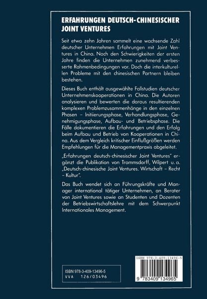 Produktbild: Erfahrungen deutsch-chinesischer Joint Ventures