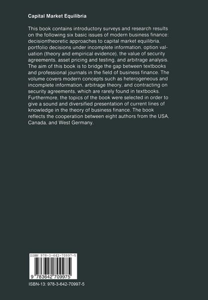 Produktbild: Capital Market Equilibria
