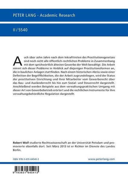 Produktbild: Die prostitutive Einrichtung und ihre Mitarbeiter im &Ouml;ffentlichen Recht &ndash; Rechtslage und Perspektiven