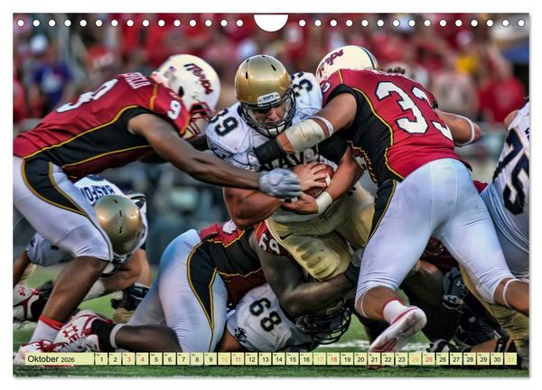 Produktbild: American Football - athletisch und riskant (Wandkalender 2026 DIN A4 quer), CALVENDO Monatskalender