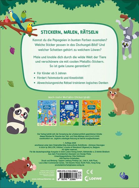 Produktbild: Metallic-Stickerspa&szlig; - Wilde Tiere