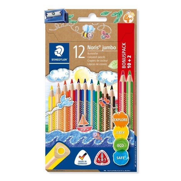 Produktbild: STAEDTLER Buntstifte Noris jumbo 128, 10+2 und 1 Spitzer
