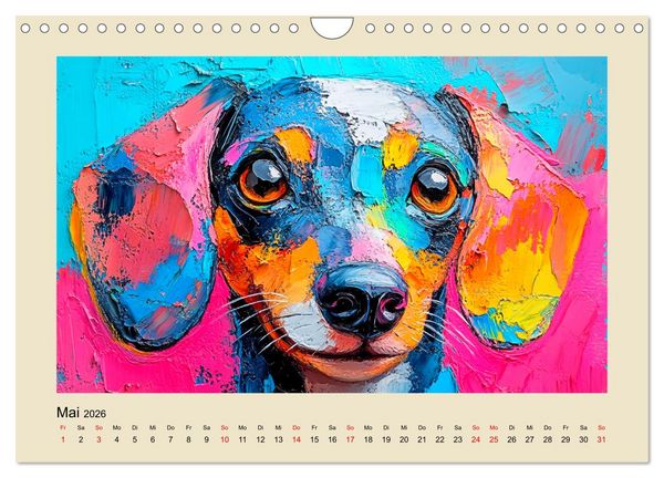 Produktbild: Hundegesichter im &Ouml;lgem&auml;lde-Stil. Liebliche Vierbeiner erfreuen das Herz! (Wandkalender 2026 DIN A4 quer), CALVENDO Monatskalender