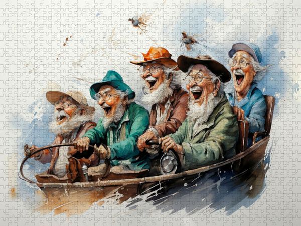 Produktbild: CALVENDO Puzzle Lustige Rentner - Achterbahnsause | 1000 Teile Lege-Gr&ouml;&szlig;e 64x48cm Foto-Puzzle f&uuml;r gl&uuml;ckliche Stunden