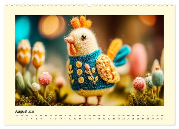 Produktbild: Flauschiger Bauernhof. Gestrickte Tierchen f&uuml;r Herz und Seele (hochwertiger Premium Wandkalender 2026 DIN A2 quer), Kunstdruck in Hochglanz