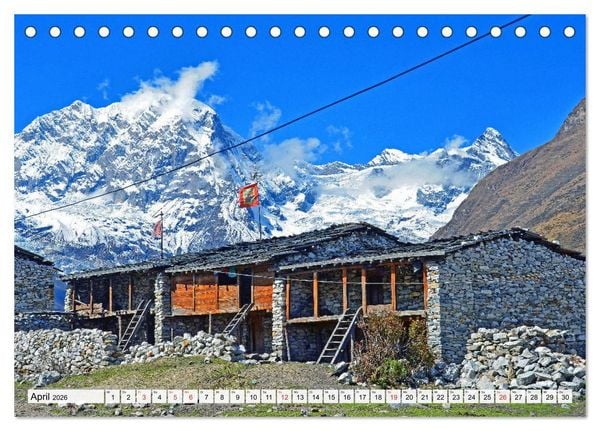 Produktbild: NEPAL, die Umrundung des Manaslu (Tischkalender 2026 DIN A5 quer), CALVENDO Monatskalender