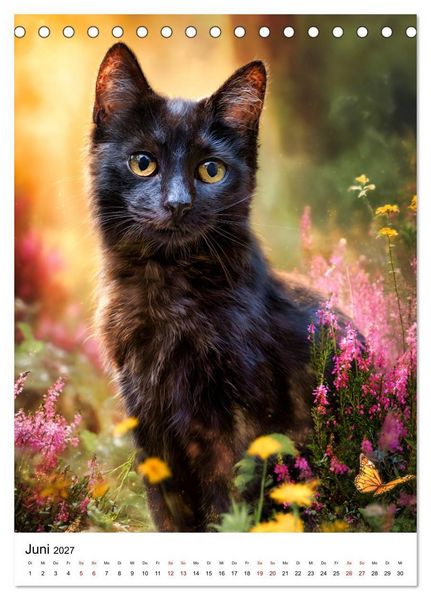 Produktbild: Von wegen Ungl&uuml;ck! - Die faszinierende Welt schwarzer Katzen (Tischkalender 2027 DIN A5 hoch), CALVENDO Monatskalender