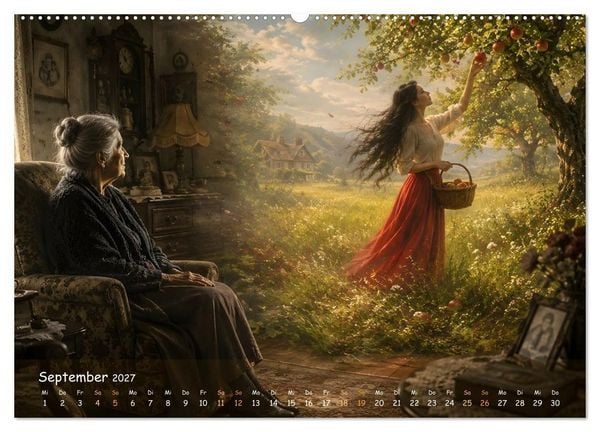 Produktbild: Wenn die Zeit so schnell vergeht,.... dann kommen Erinnerungen und W&uuml;nsche. (Wandkalender 2027 DIN A2 quer), CALVENDO Monatskalender