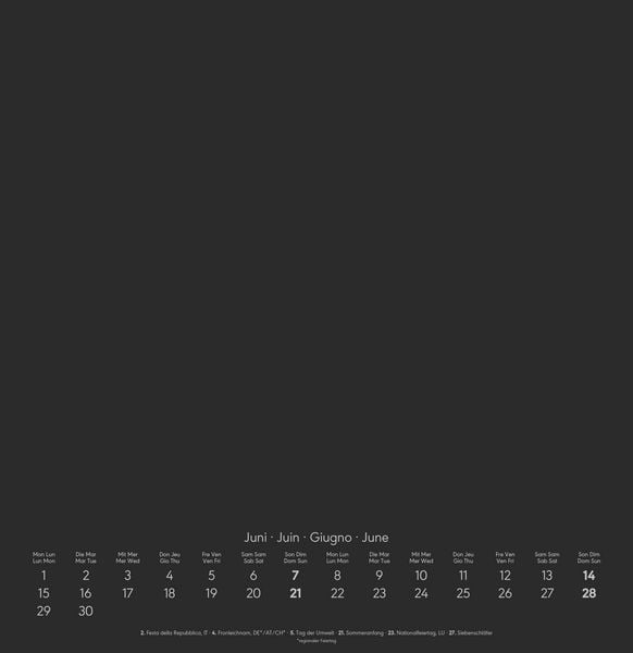 Produktbild: Kreativ-Kalender schwarz 2026 - 32 x 33 - Foto, Malen, Basteln - datiert - Kreativkalender - Foto-Kalender - Alpha Edition