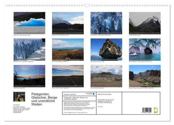 Produktbild: Patagonien, Gletscher, Berge und unendliche Weiten (Wandkalender 2026 DIN A2 quer), CALVENDO Monatskalender