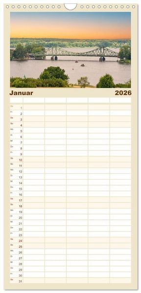 Produktbild: Familienplaner 2026 - Potsdam - Schl&ouml;sser, Parks und der Alte Fritz mit 5 Spalten (Wandkalender, 21 x 45 cm) CALVENDO