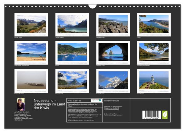 Produktbild: Neuseeland - unterwegs im Land der Kiwis (Wandkalender 2026 DIN A3 quer), CALVENDO Monatskalender