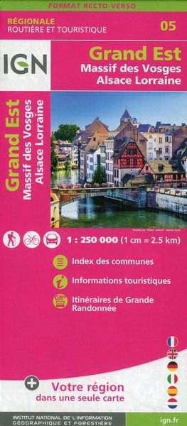 Grand Est (Massif des Vosges Alsace Lorraine) Recto/verso 1:250 000