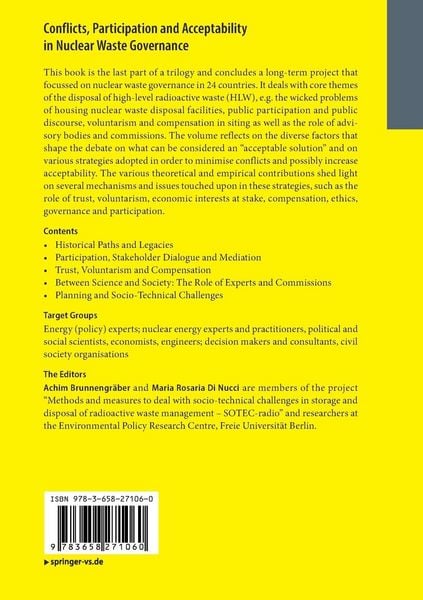 Produktbild: Conflicts, Participation and Acceptability in Nuclear Waste Governance