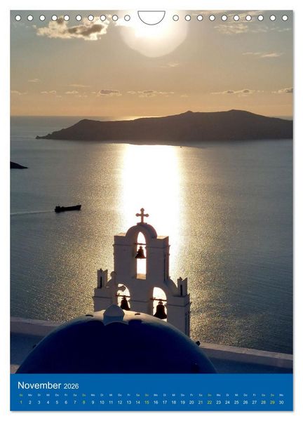 Produktbild: SANTORIN &ndash; Einziartige Motive der griechischen Trauminsel (Wandkalender 2026 DIN A4 hoch), CALVENDO Monatskalender
