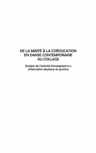 Produktbild: De la mixite a la coeducation en danse contemporaine au college