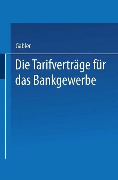 Produktbild: Die Tarifvertr&auml;ge f&uuml;r das Bankgewerbe