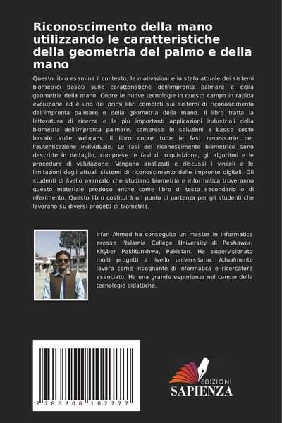 Produktbild: Riconoscimento della mano utilizzando le caratteristiche della geometria del palmo e della mano