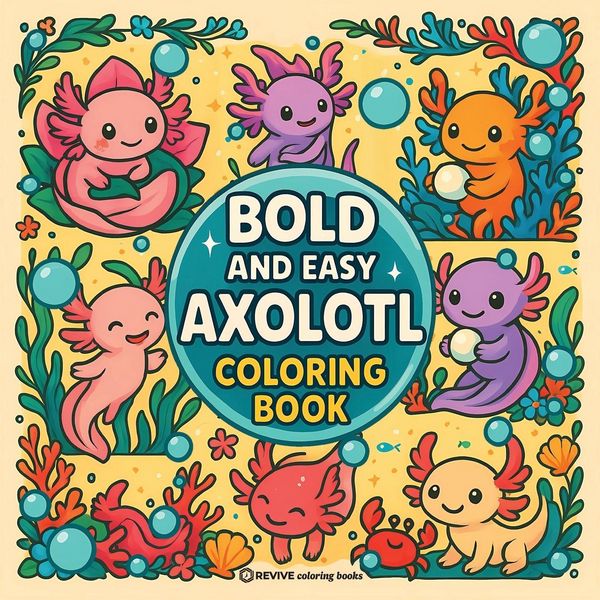 Produktbild: Bold & Easy Axolotl Coloring Book