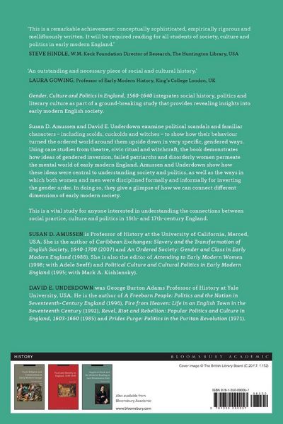 Produktbild: Gender, Culture and Politics in England, 1560-1640