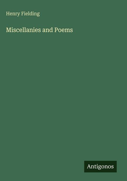 Produktbild: Miscellanies and Poems