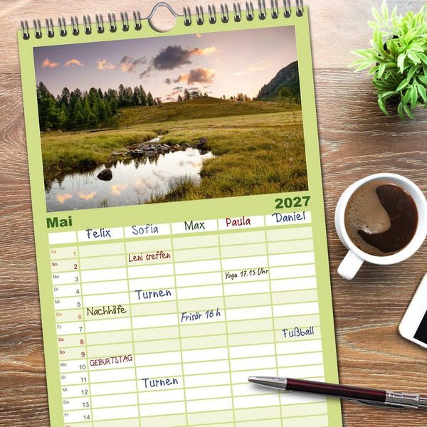 Produktbild: Familienplaner 2027 - Ultental - Ein Jahr in Bildern mit 5 Spalten (Wandkalender, 21 x 45 cm) CALVENDO