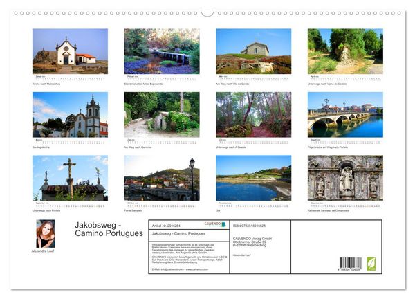 Produktbild: Jakobsweg - Camino Portugues (Wandkalender 2026 DIN A2 quer), CALVENDO Monatskalender