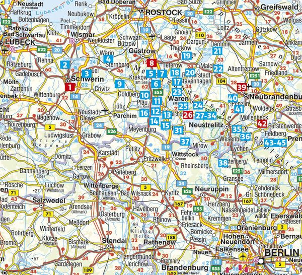 Produktbild: ROTHER Wanderf&uuml;hrer Mecklenburgische Seenplatte. 45 Touren im &raquo;Land der tausend Seen&laquo; &ndash; mit Nationalpark M&uuml;ritz