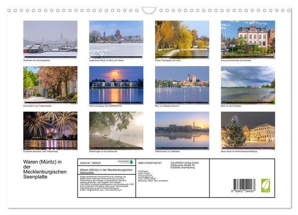 Produktbild: Waren (M&uuml;ritz) in der Mecklenburgischen Seenplatte (Wandkalender 2026 DIN A3 quer), CALVENDO Monatskalender
