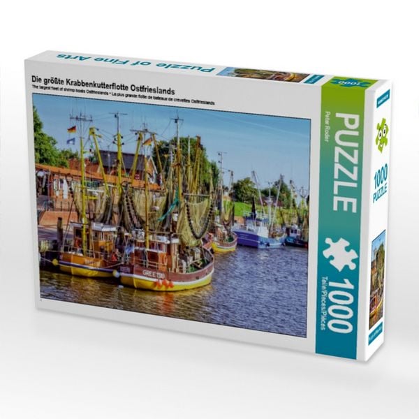 CALVENDO Puzzle Die größte Krabbenkutterflotte Ostfrieslands | 1000 Teile Lege-Größe 64 × 48 cm Foto-Puzzle für glückliche Stunden
