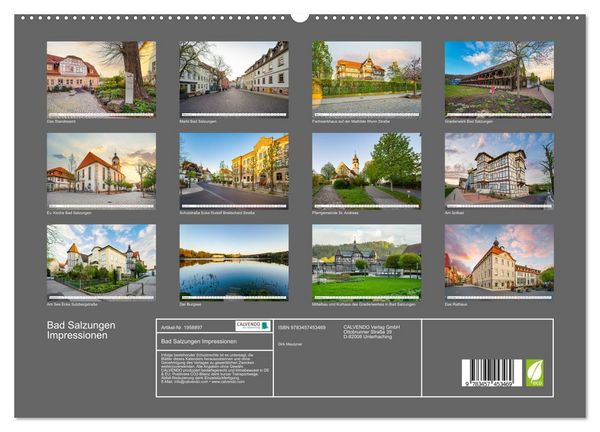 Produktbild: Bad Salzungen Impressionen (hochwertiger Premium Wandkalender 2026 DIN A2 quer), Kunstdruck in Hochglanz