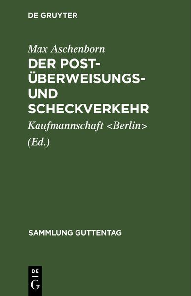 Produktbild: Der Post-&Uuml;berweisungs- und Scheckverkehr