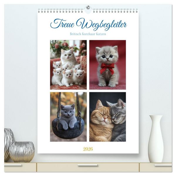 Treue Wegbegleiter (hochwertiger Premium Wandkalender 2026 DIN A2 hoch), Kunstdruck in Hochglanz