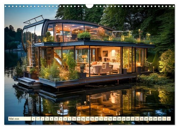 Produktbild: Hausboote Wohn Fantasien (Wandkalender 2026 DIN A3 quer), CALVENDO Monatskalender