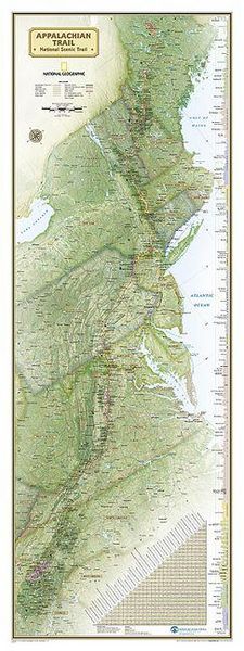 Produktbild: National Geographic Appalachian Trail Wall Map in Gift Box (18 X 48 In)