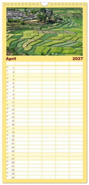 Produktbild: Familienplaner 2027 - Asien - Kontinent der Farben mit 5 Spalten (Wandkalender, 21 x 45 cm) CALVENDO