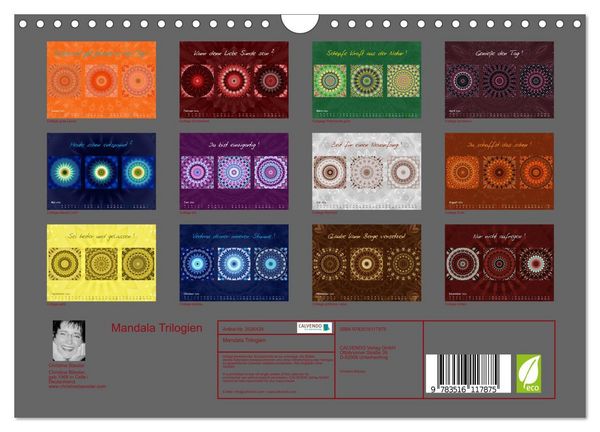 Produktbild: Mandala Trilogien (Wandkalender 2026 DIN A4 quer), CALVENDO Monatskalender