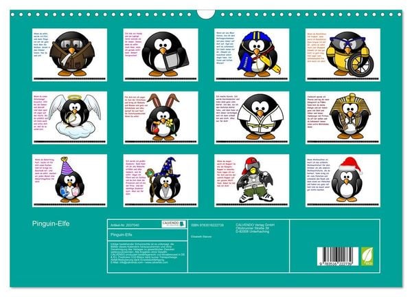 Produktbild: Pinguin-Elfe (Wandkalender 2026 DIN A3 quer), CALVENDO Monatskalender