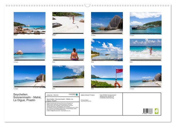 Produktbild: Seychellen. Sonneninseln - Mah&eacute;, La Digue, Praslin (Wandkalender 2026 DIN A2 quer), CALVENDO Monatskalender