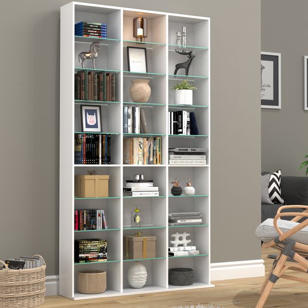 Produktbild: Holz CD DVD Standregal B&uuml;cherregal Regal Zilas XL