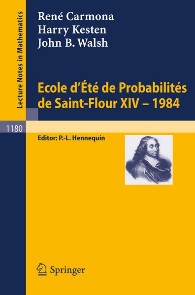 Produktbild: Ecole d'Ete de Probabilites de Saint Flour XIV, 1984