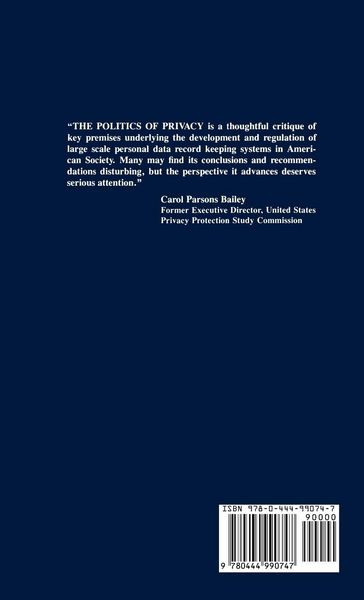 Produktbild: The Politics of Privacy