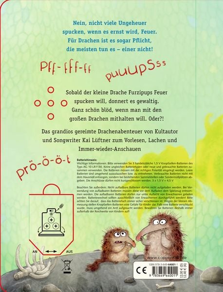 Produktbild: Furzipups, der Knatterdrache (Pappbilderbuch)