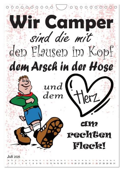 Produktbild: CampingSpr&uuml;che (Wandkalender 2026 DIN A4 hoch), CALVENDO Monatskalender