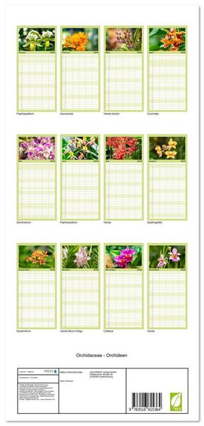 Produktbild: Familienplaner 2026 - Orchidaceae - Orchideen mit 5 Spalten (Wandkalender, 21 x 45 cm) CALVENDO